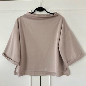 Sweaty rocks beige cropped drop shoulder boat neck 3/4 sleeve top. NWT. Size XL.